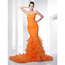Trumpet/ Mermaid Sweetheart Court Train Organza Evening Dress