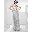 Sheath/ Column One Shoulder Floor-length Sequined Evening Dress