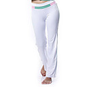 yogayf frescos aptitud del yoga del algodón visten de blanco pantalones de yoga deportivo con cielo de la línea azul