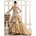 A-line Sweetheart Sweep/Brush Train Taffeta Wedding Dress