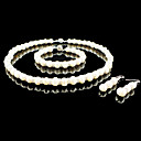 Fresh Water Pearl/ Crystal Wedding Bridal Jewelry Set Including Necklace Bracelet And Earrings