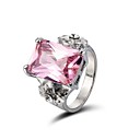 18K White Gold Plated Cubic Zirconia Ring