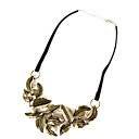 hoja de cuero collar babero de la mujer correa