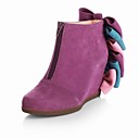 camoscio superiore cuneo stivaletti con tacco bowknot / cerniera partito / sera scarpe