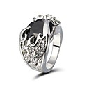 Bague strass brillant en alliage chromé couleurs plus disponibles