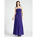 Sheath/Column Strapless Floor-length Chiffon Bridesmaid Dress