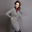 ts houndstooth tiefen v-Jersey Wickelkleid