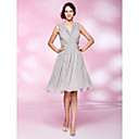 A-line V-neck Knee-length Chiffon Cocktail Dress