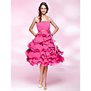 A-line Spaghetti Straps Knee-length Chiffon Cocktail Dress