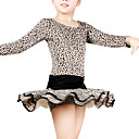 Dancewear Polyester With Leopard Latin Dress for Kids