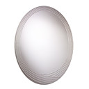 salle de bain miroir oblong avec la décoration de bande
