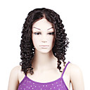 100% cheveux remy indiens bouclés couleur naturelle noir 18 "pleine perruque de lacet
