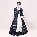 Long Sleeve Floor-length Ink Blue Jazz Wool Princess Lolita Dress