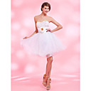 A-line Sweetheart Knee-length Organza Taffeta Cocktail Dress