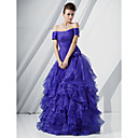 A-line Off-the-shoulder Floor-length Organza Evening Dress