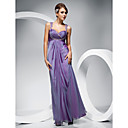 Sheath/ Column Straps Floor-length Chiffon Evening Dress