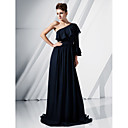 A-line One Shoulder Floor-length Chiffon Evening Dress