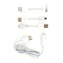 3-in-1 Cable Set for iPhone, Nokia, Blackberry, HTC and More (White)