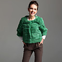 Collarless 3/4 Sleeve Rabbit Fur Party/Career Jacket (More Colors)