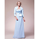 Sheath/Column Strapless Floor-length Chiffon Mother of the Bride Dress With A Wrap