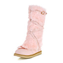 cuero superior bajo las botas del talón hasta la rodilla con zapatos de piel de luna de miel más colores disponibles