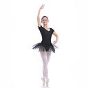 Dancewear Short Sleeve Leotard with Tutu Performance Ballet Dress for Women