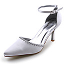 Satin Upper High Heel Closed-toes With Rhinestone Wedding Bridal Shoes