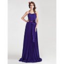 A-line Halter Floor-length Chiffon Bridesmaid Dress