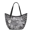 ts zebra flor bordada sacola macia (35cm * 23cm * 18cm)