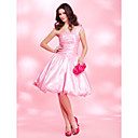 A-line One Shoulder Knee-length Taffeta Cocktail Dress