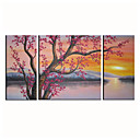 Hand-painted Floral Oil Painting with Stretched Frame - Set of 3