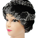 High Quality 100% Handmade Gray And Black Rex Rabbit Fur Winter Hat