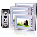 quatro de 7 polegadas TFT colorido LCD de vídeo porta telefone sistema de interfone com câmera à prova d'água (420 TVL)