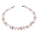 3 colori elegante collana di perle - 17 pollici