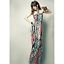 chiffon halter maxi jurk