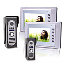 duas de 7 polegadas TFT colorido LCD de vídeo porta telefone sistema de interfone com 2 câmeras à prova d'água (420 TVL)
