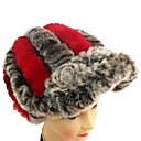 High Quality Handmade Gray And Red Rex Rabbit Fur Casual/Winter Hat