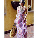 Strapless Chiffon Maxi Dress