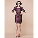 Sheath/Column Spaghetti Strap Short/Mini Taffeta Mother Of The Bride Dress