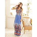Chiffon Maxi Dress With V-neck/Straps (More Colors)