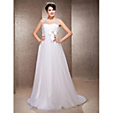 A-line Tulle Wedding Dress With Straps And Sweep/Brush Train