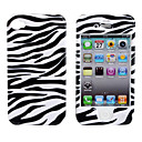 Protective Smooth Polycarbonate Front and Back Case for iPhone 4 and iPhone 4S (Black and White Stripes)