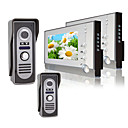 duas de 7 polegadas TFT colorido LCD de vídeo porta telefone sistema de intercomunicação (2 câmera à prova d'água)