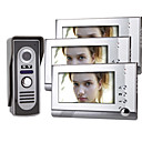 7 Inch Color TFT LCD Video Door Phone Intercom System  (1 Camera with 3 Monitor)