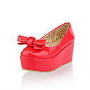 similpelle piattaforma chiusa toe con fiocco (più colori)