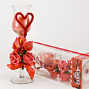 Red Rose & Calla Lily Glass Candle Holder