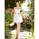 A-line Strapless Short Mini Satin Wedding Dress