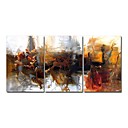 Hand-painted Abstract Oil Painting with Stretched Frame - Set of 3