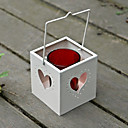 Metal Tealight Holder Pail With Heart Cutouts
