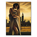 Hand-painted People Oil Painting with Stretched Frame